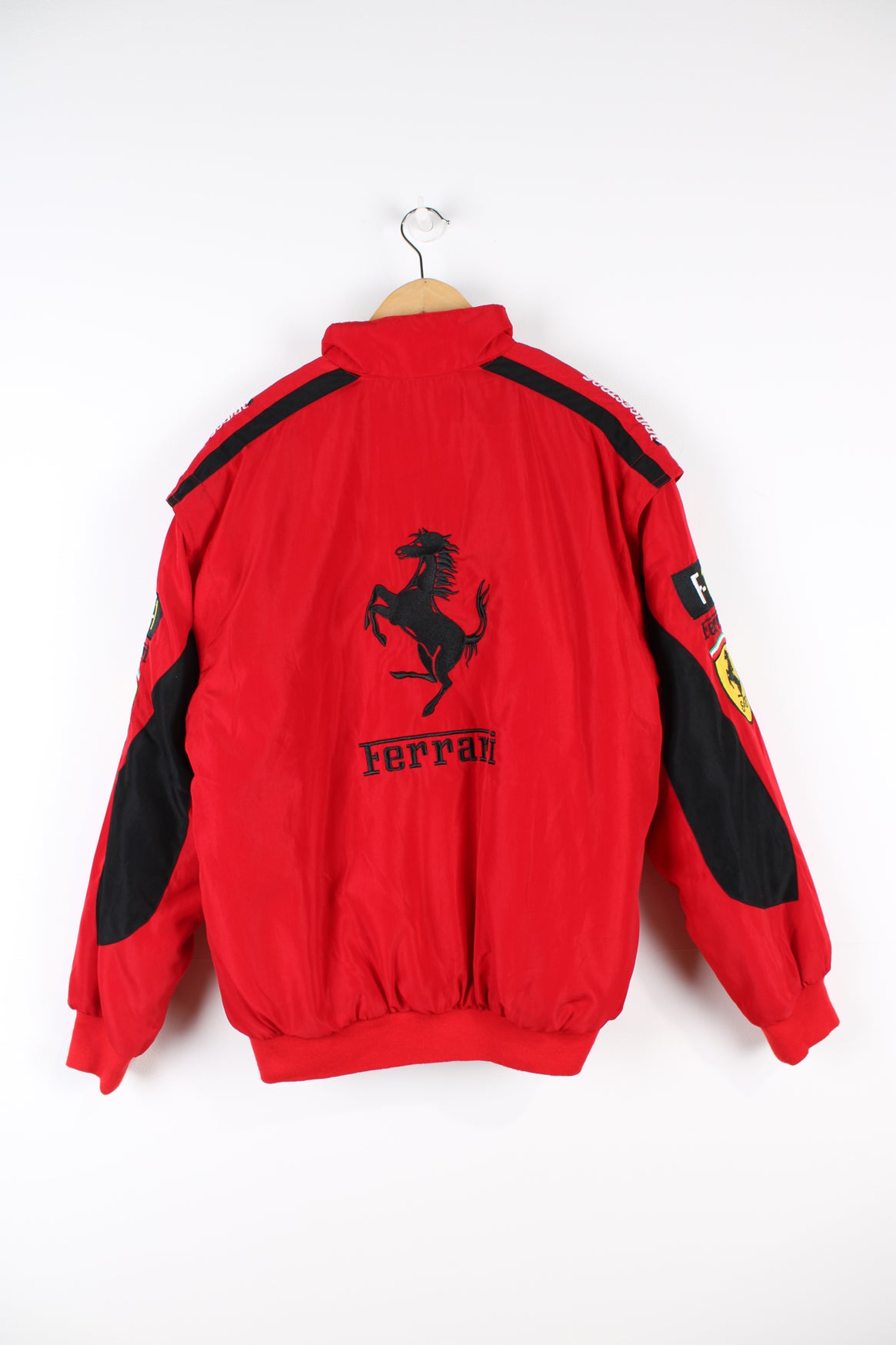 Rare Vintage Black, White and Red Ferrari Racing/Bomber Jacket | eBay