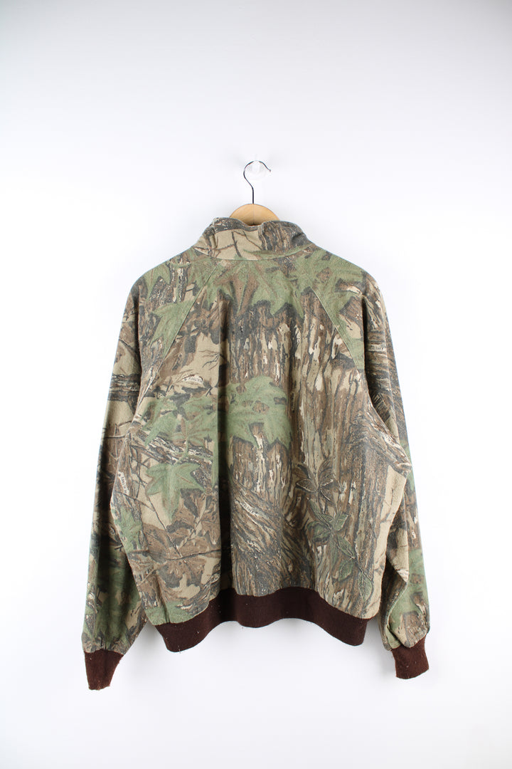 Vintage Woolrich real tree camouflage 100% cotton zip through hunting jacket