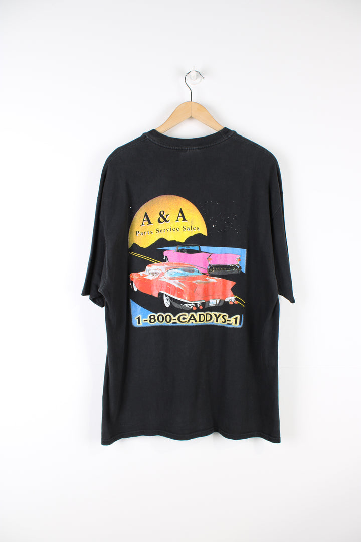 Vintage 90's "Cool Caddy Nights" single stitch t-shirt. Features printed design on the front and the back.  good condition  Size in Label:   Mens XL