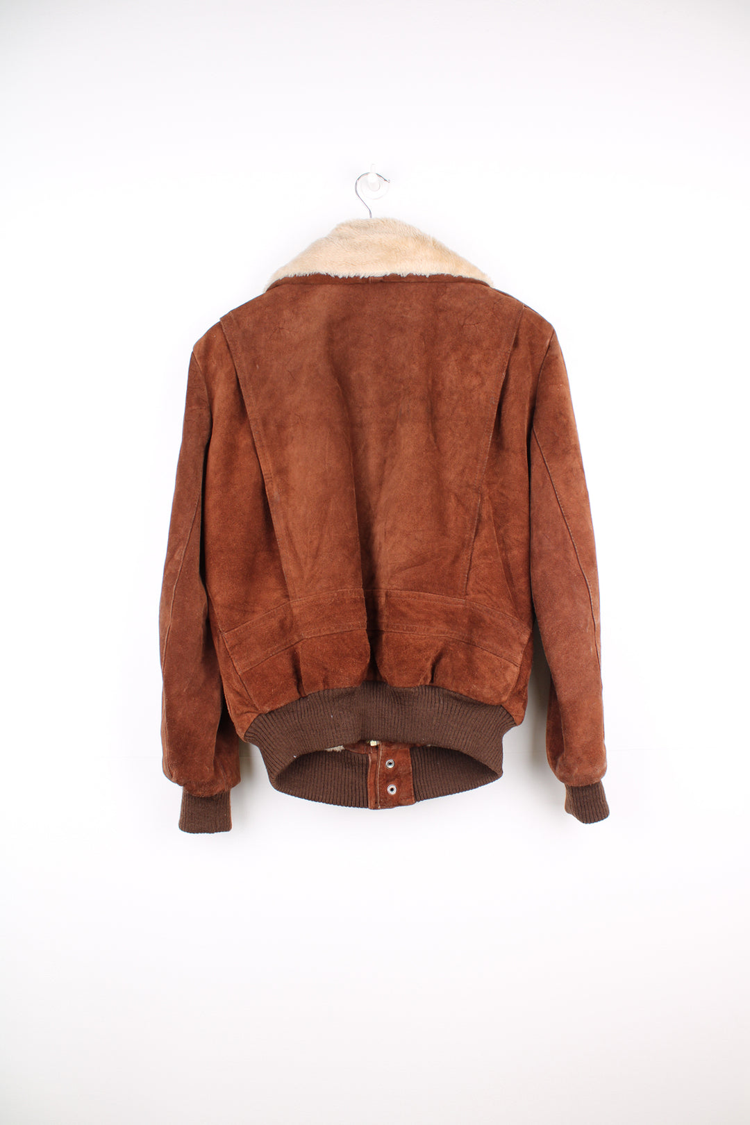 Vintage Baracuta suede bomber jacket in a rich brown features faux fur lining and multiple pockets, made in Korea  