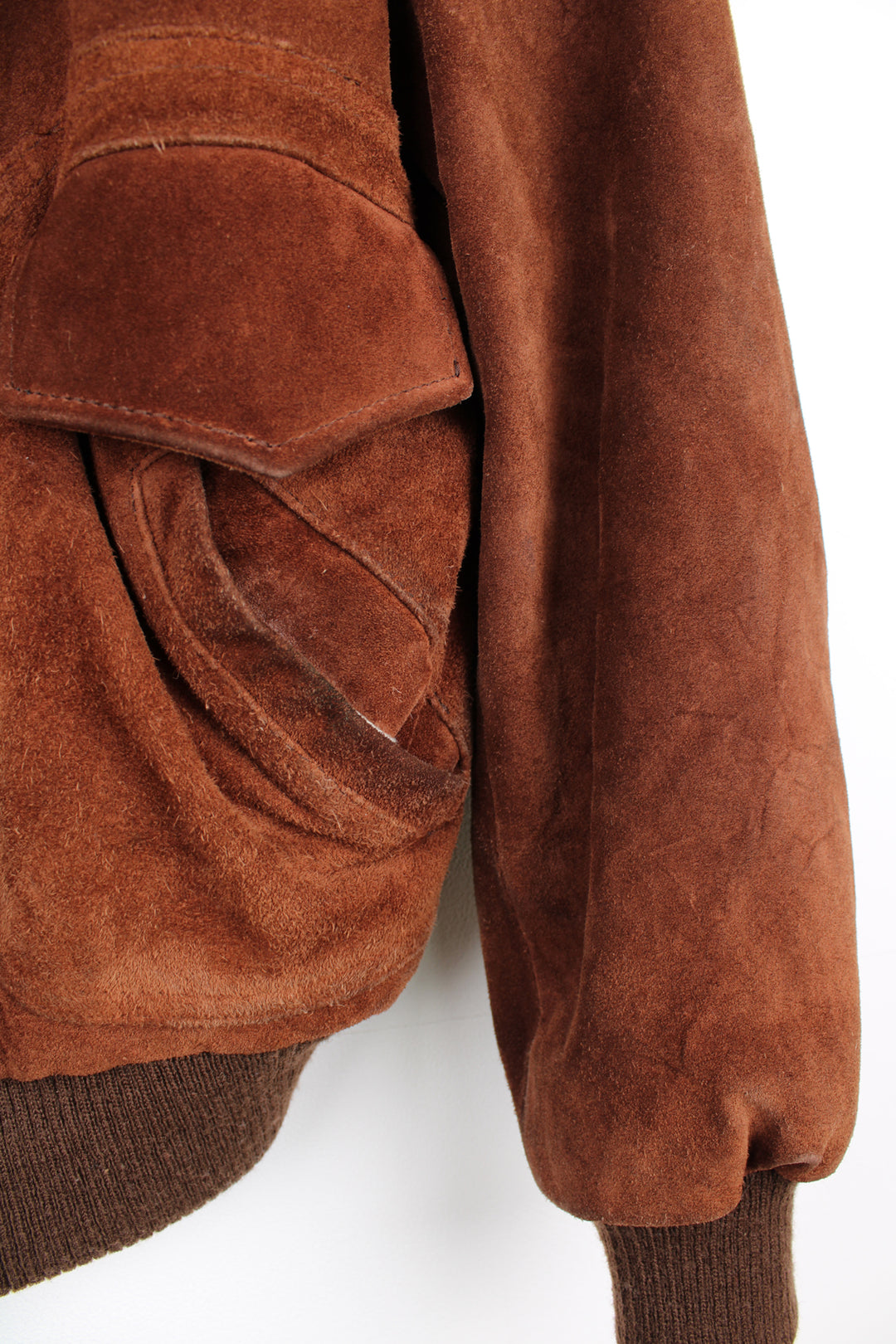 Vintage Baracuta suede bomber jacket in a rich brown features faux fur lining and multiple pockets, made in Korea  