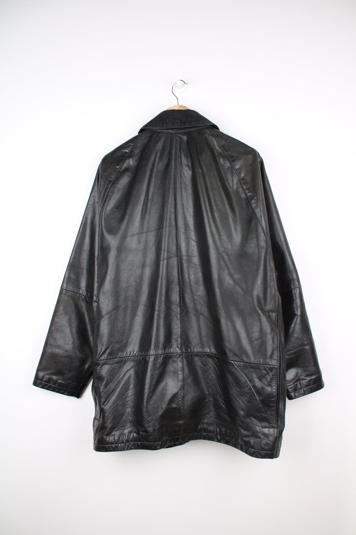 Barbour Beaufort leather jacket in black, with corduroy collar, multiple pockets