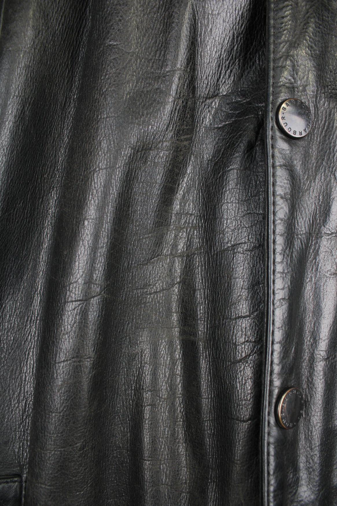 Barbour Beaufort leather jacket in black, with corduroy collar, multiple pockets