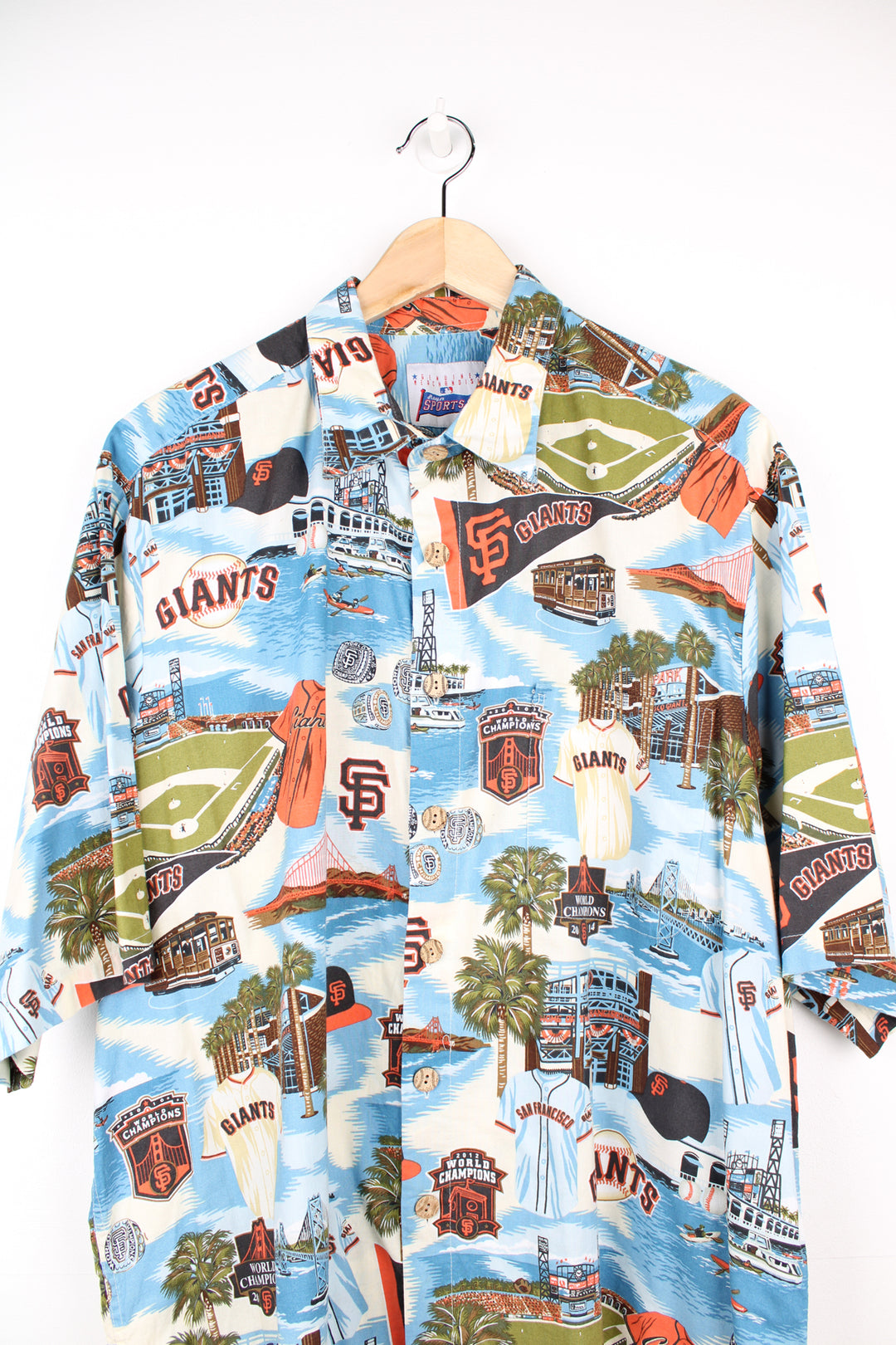 90s San Francisco Giants MLB Hawaiian Shirt with all over print. Made by Reyn Spooner. good condition  Size in Label:  Mens XL