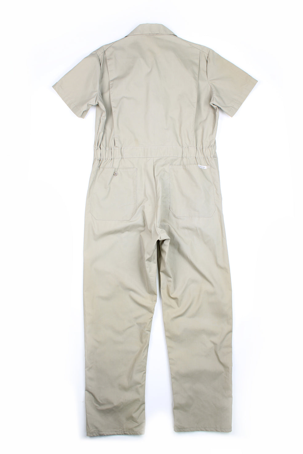 Dickies full length cotton jumpsuit in tan almost grey with embroidered logo on the chest pocket