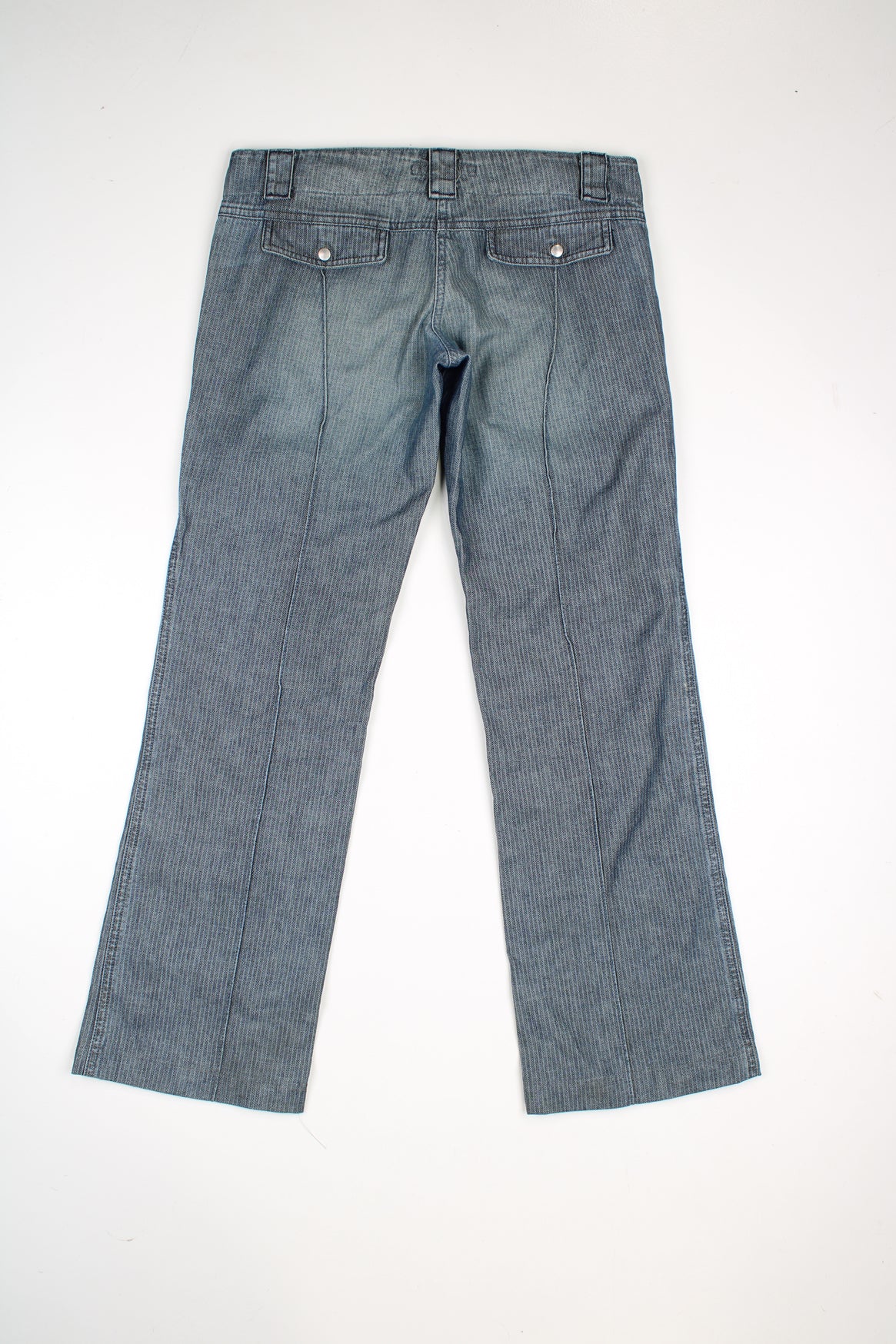 Y2K Miss Sixty low rise bootcut jeans. Blue wash with pinstripe pattern.  good condition   Size in Label:  28