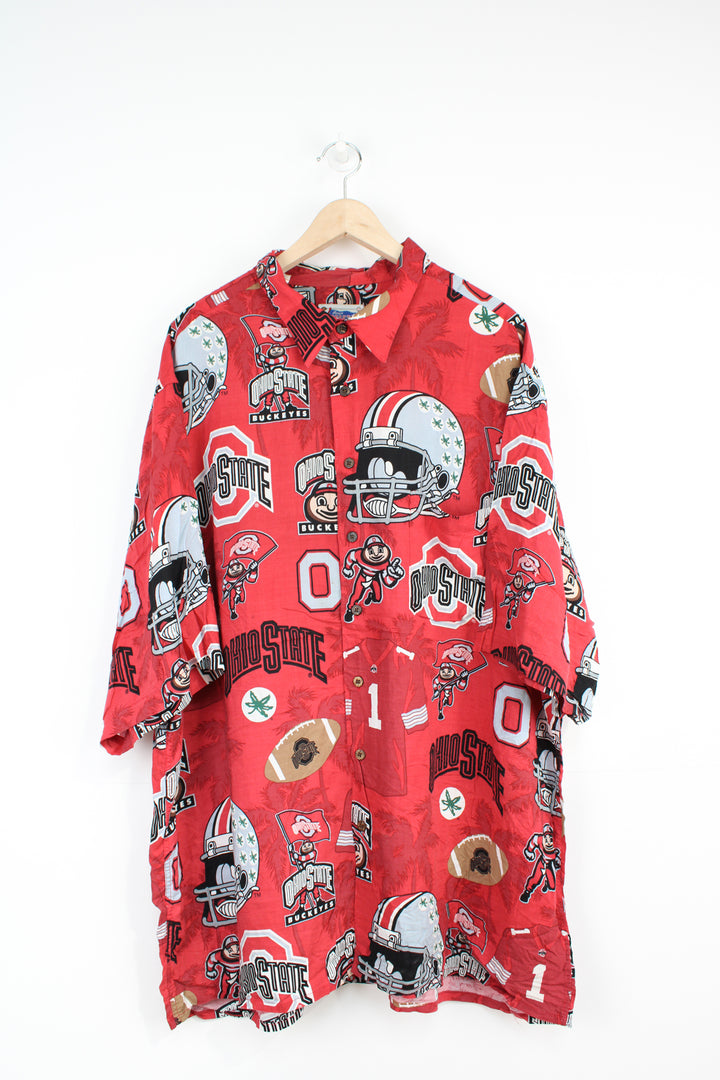 Ohio State Hawaiian Shirt with all over print 