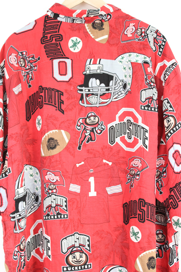 Ohio State Hawaiian Shirt with all over print 