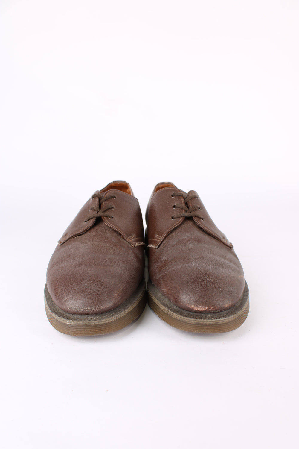 Vintage late 90's/early 00's Dr. Martens × Vegetarian Shoes collaboration style: VET 1484 brown lace up shoes, made in England