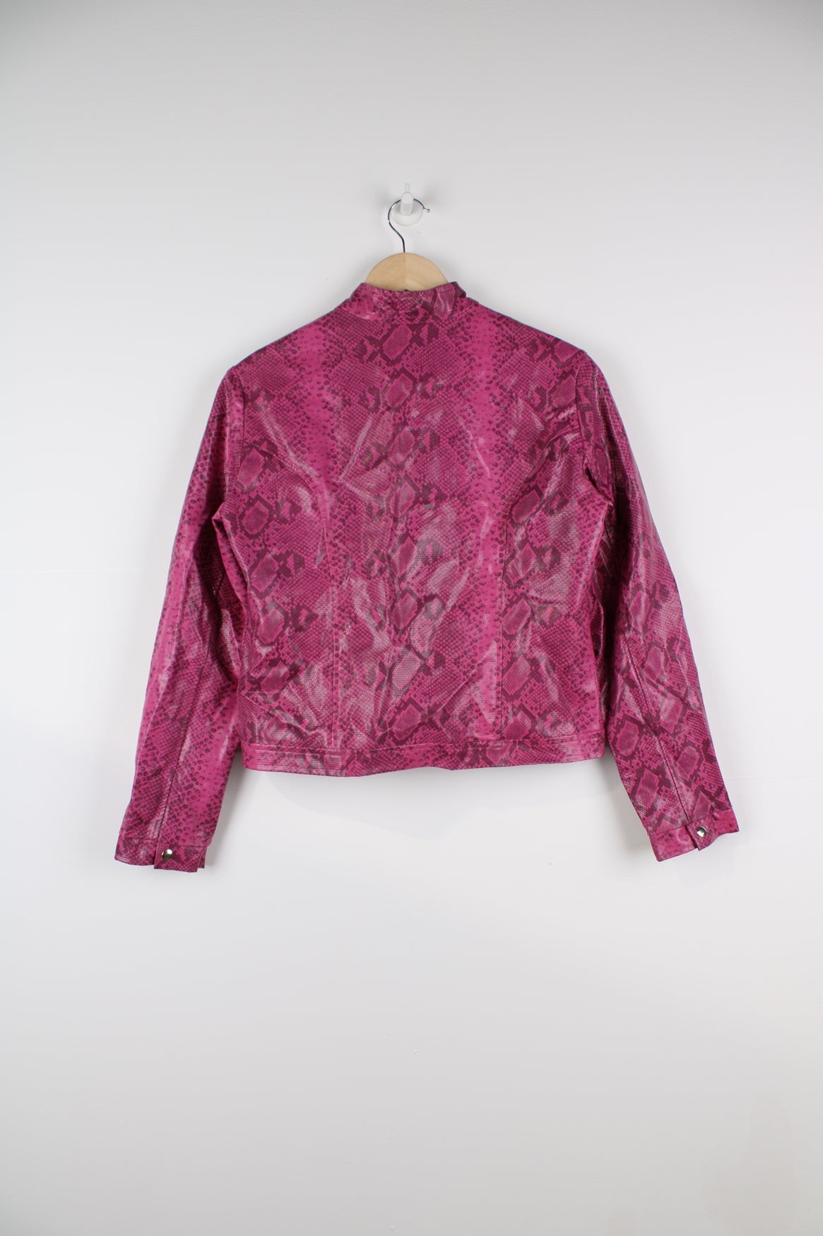 Y2K pink snake print pleather jacket from New Look.  good condition  Size in label:  Women&