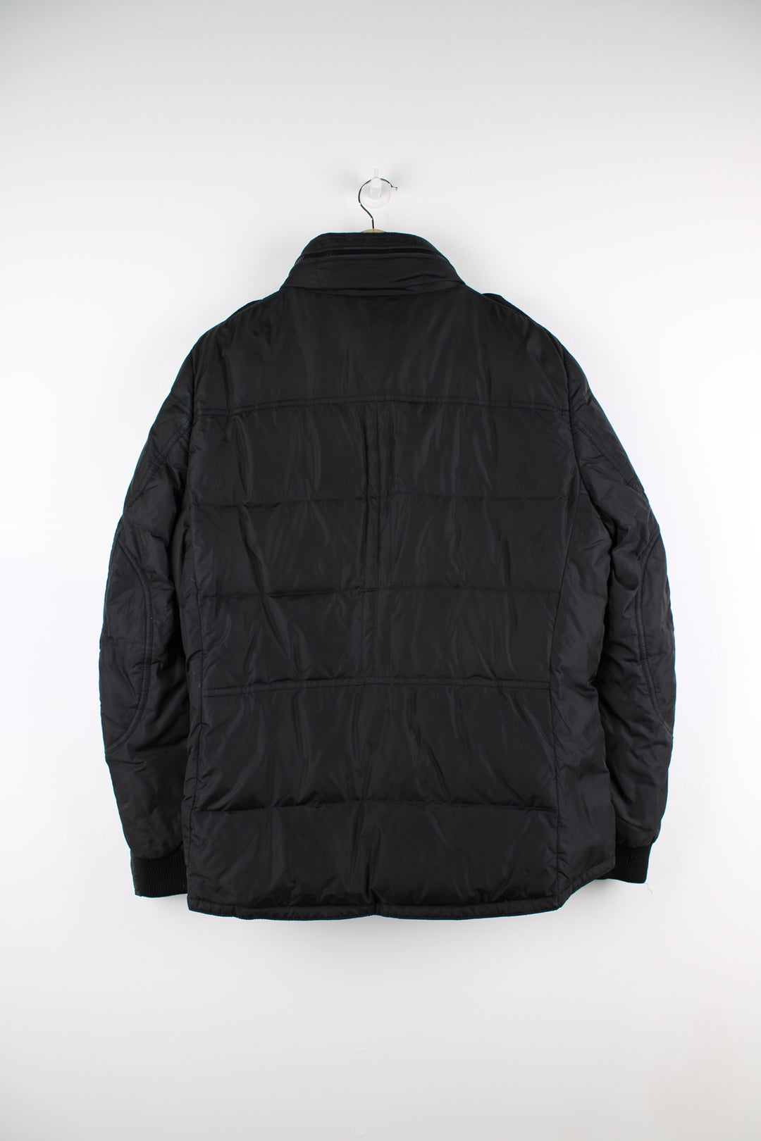 Vintage Moncler black puffer coat with fold away hood, embroidered badge on the sleeve and zip up pockets  good condition   Size in Label:  N/A- Measures like a S (see measurements below)