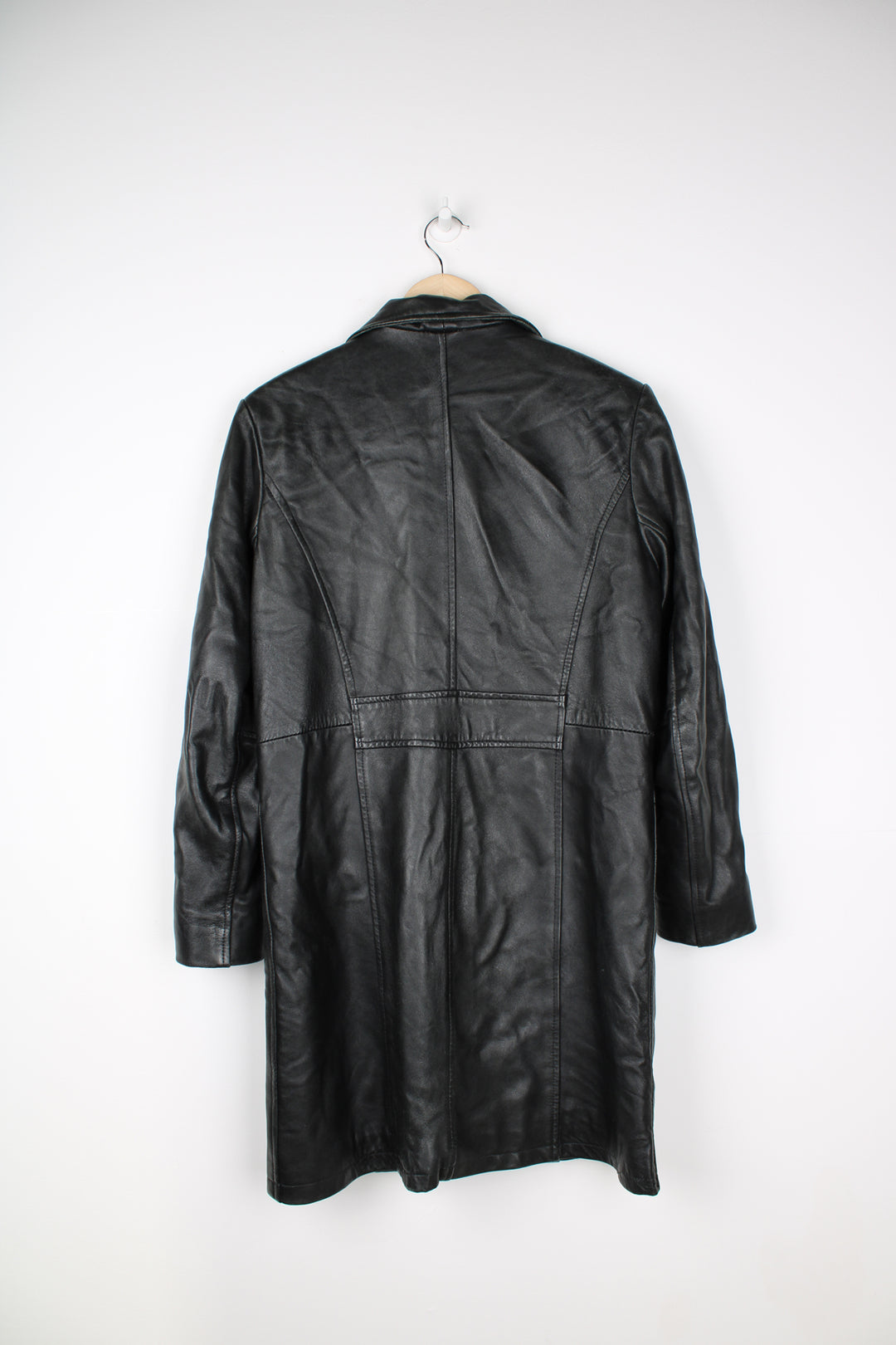 Vintage 90's Lakeland black leather jacket. Mid length and closes with buttons down the front. good condition  Size in Label:  No Size - Measures like a men's S