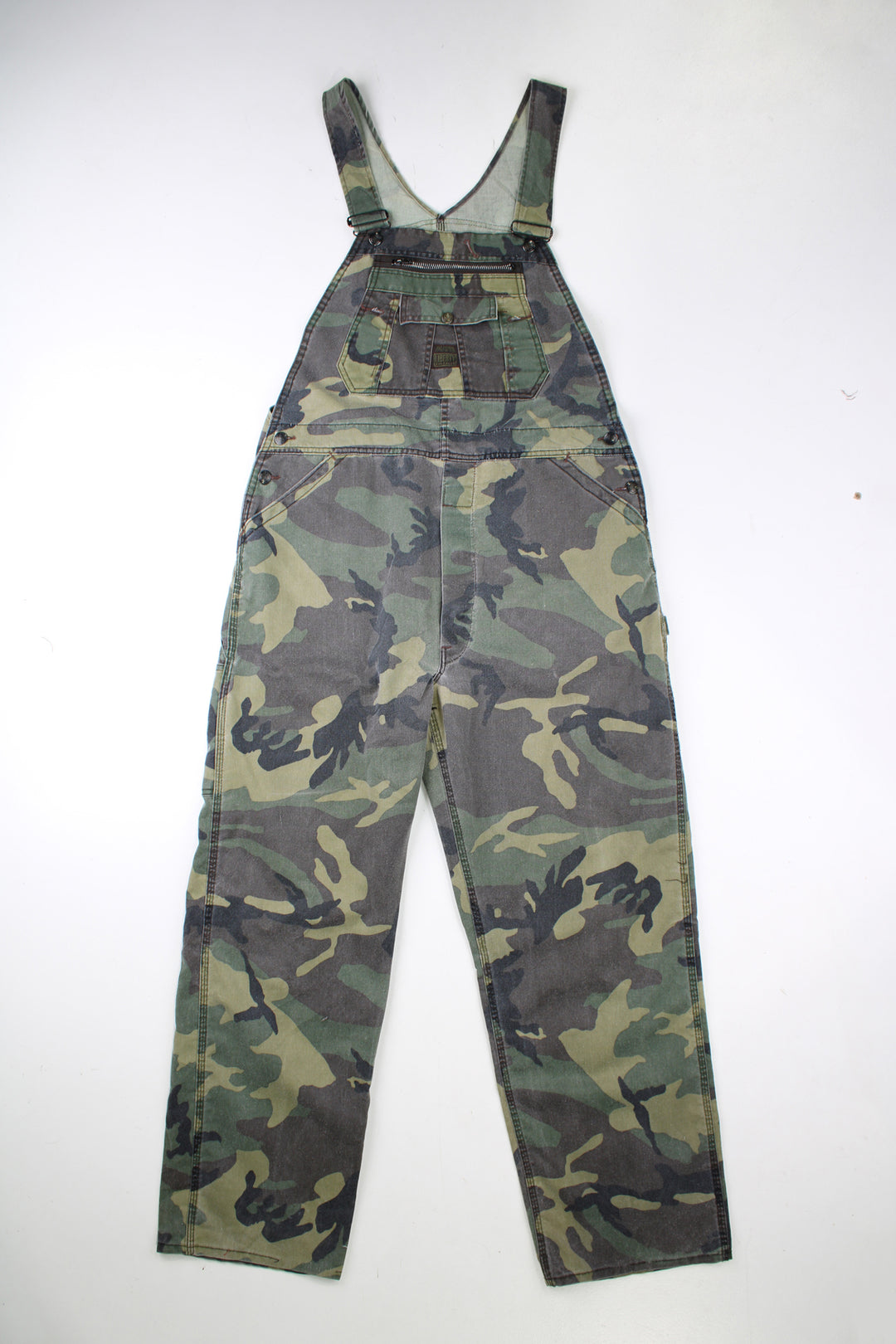 Vintage Liberty camouflage print, carpenter style dungarees. good condition Size in Label: No Size Label - Measures like a mens size L