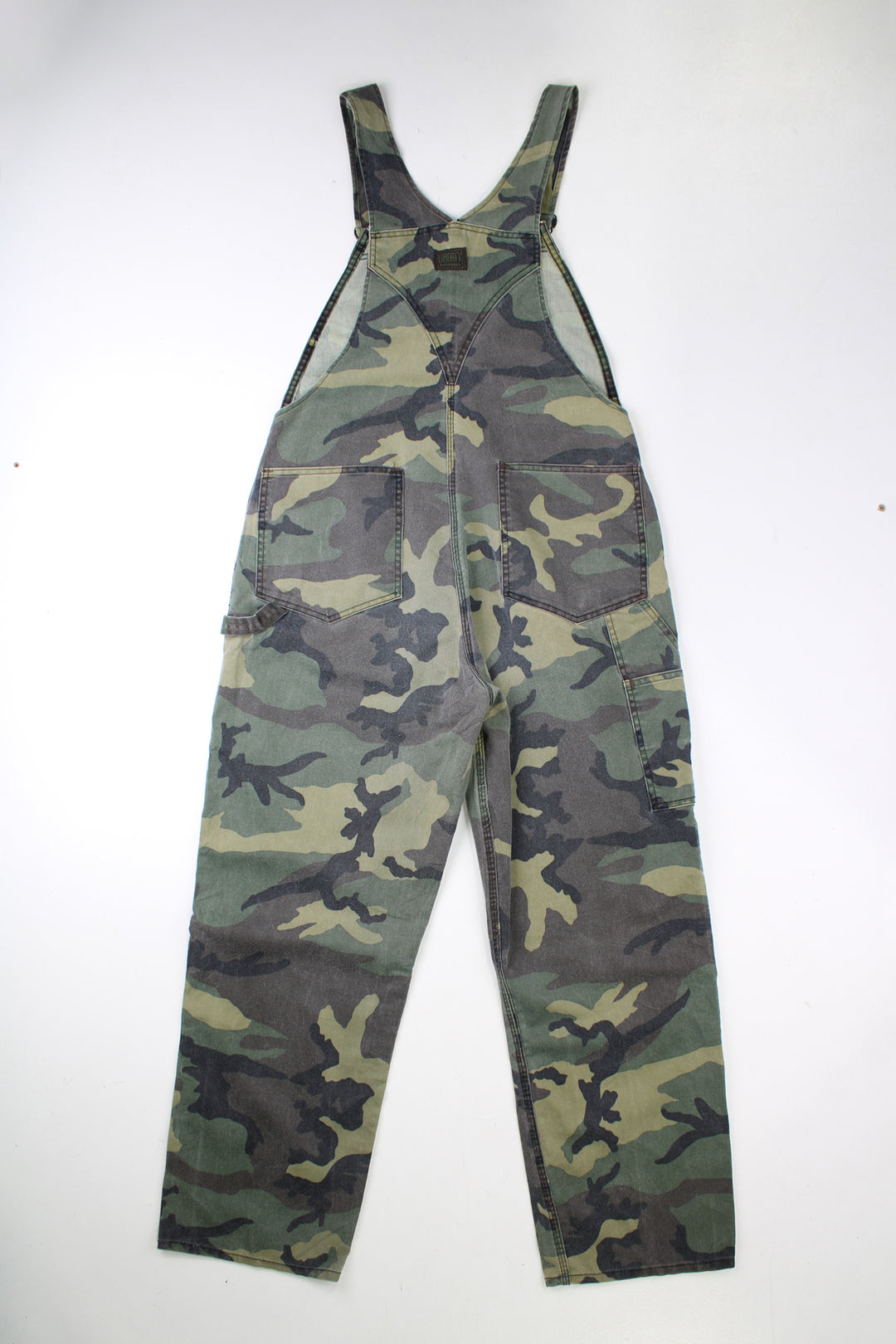 Vintage Liberty camouflage print, carpenter style dungarees. good condition Size in Label: No Size Label - Measures like a mens size L