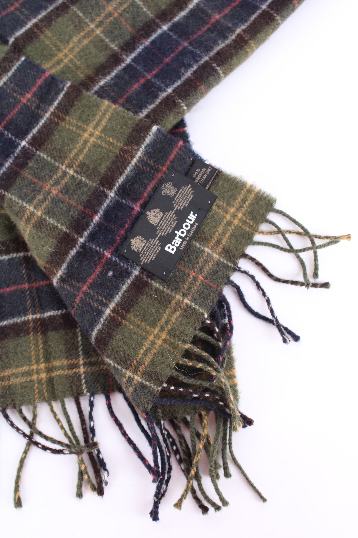 Barbour check scarf. Made from 100% lambs wool