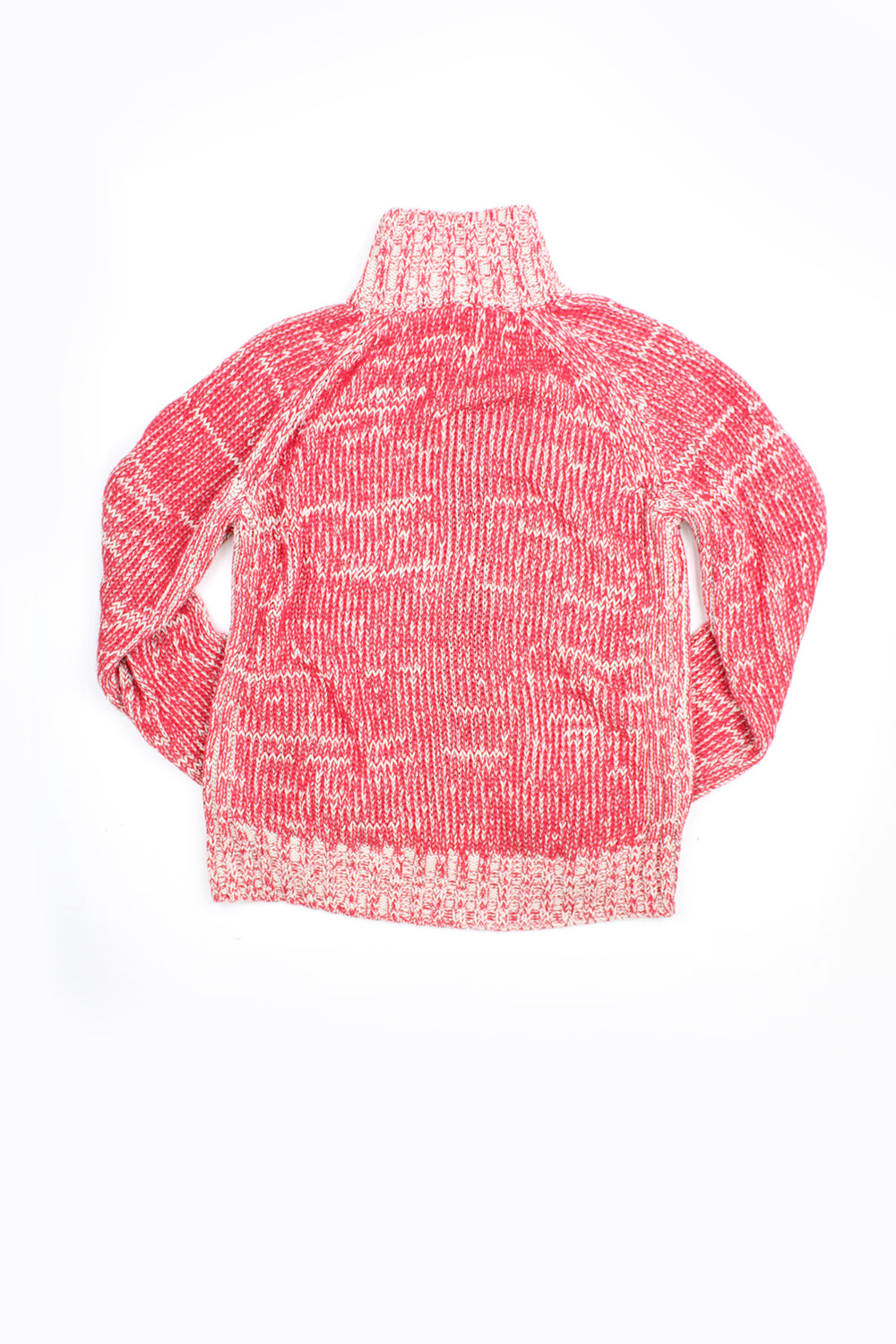 Diesel red and white knitted roll neck, zip through cardigan 