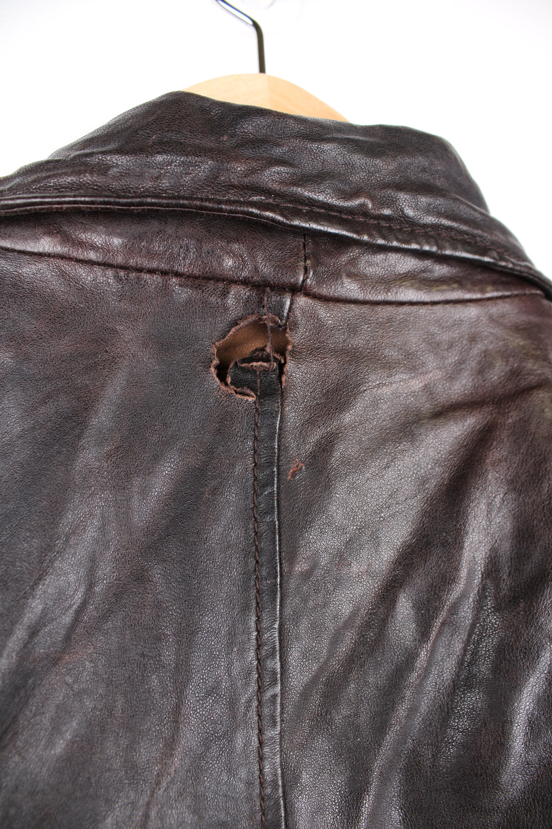 Vintage Scotch and Soda brown leather replica jacket U.S Navy jacket type G-1, features 