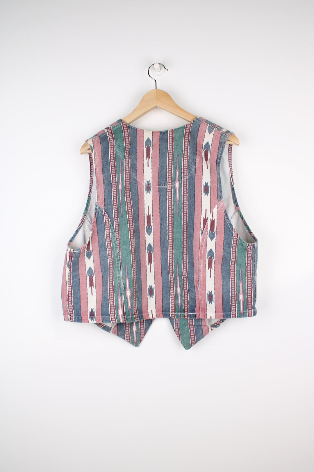 Vintage western style pattern 80's/90's denim vest, made in the US