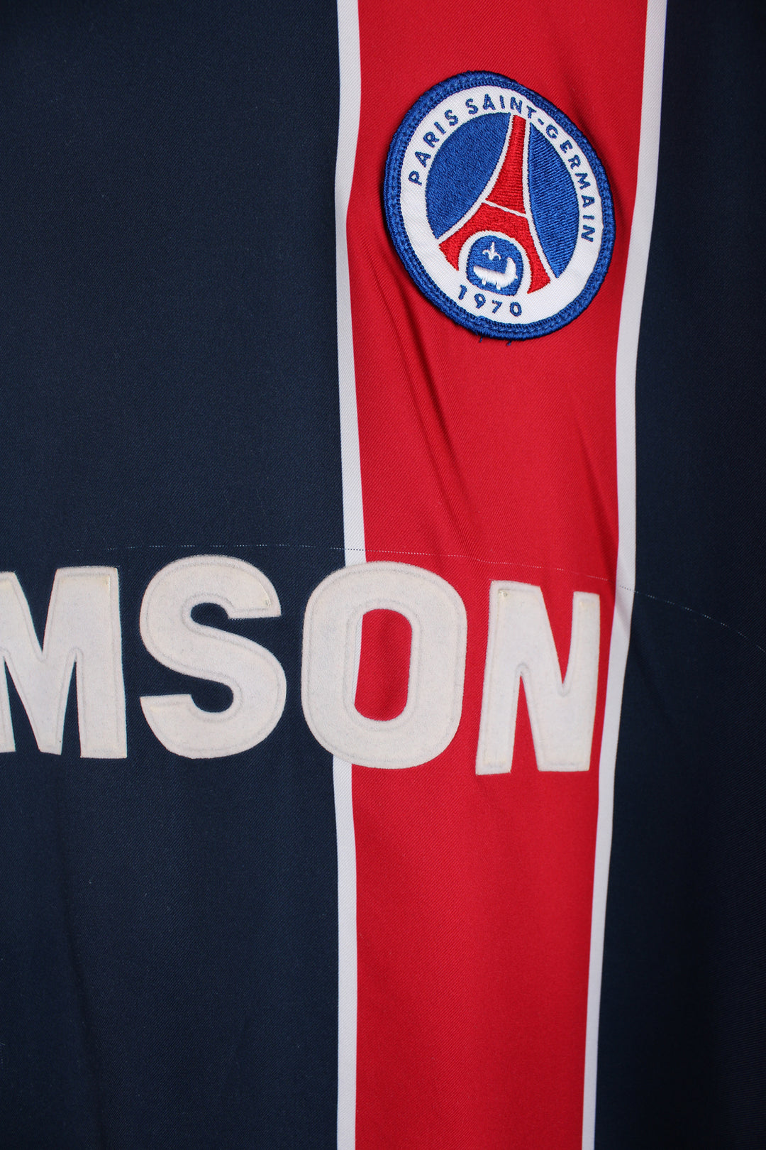 Vintage Paris Saint Germain 2002/03, Nike Home Football Shirt, blue, red and white team colourway, and has logos embroidered on the front.