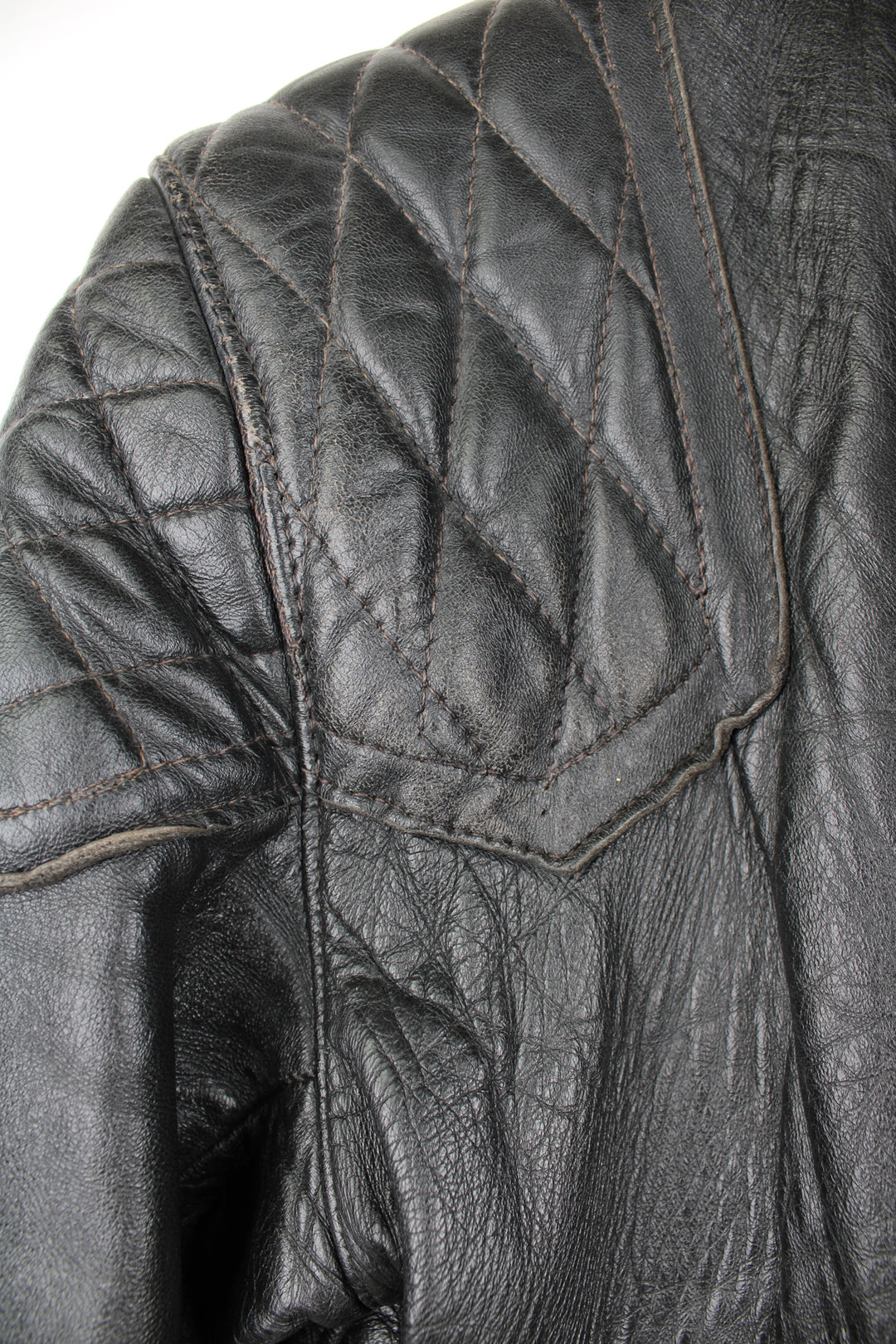 Vintage 1970's rare, black leather zip through cafe racer style biker jacket by Speedman Leathers  