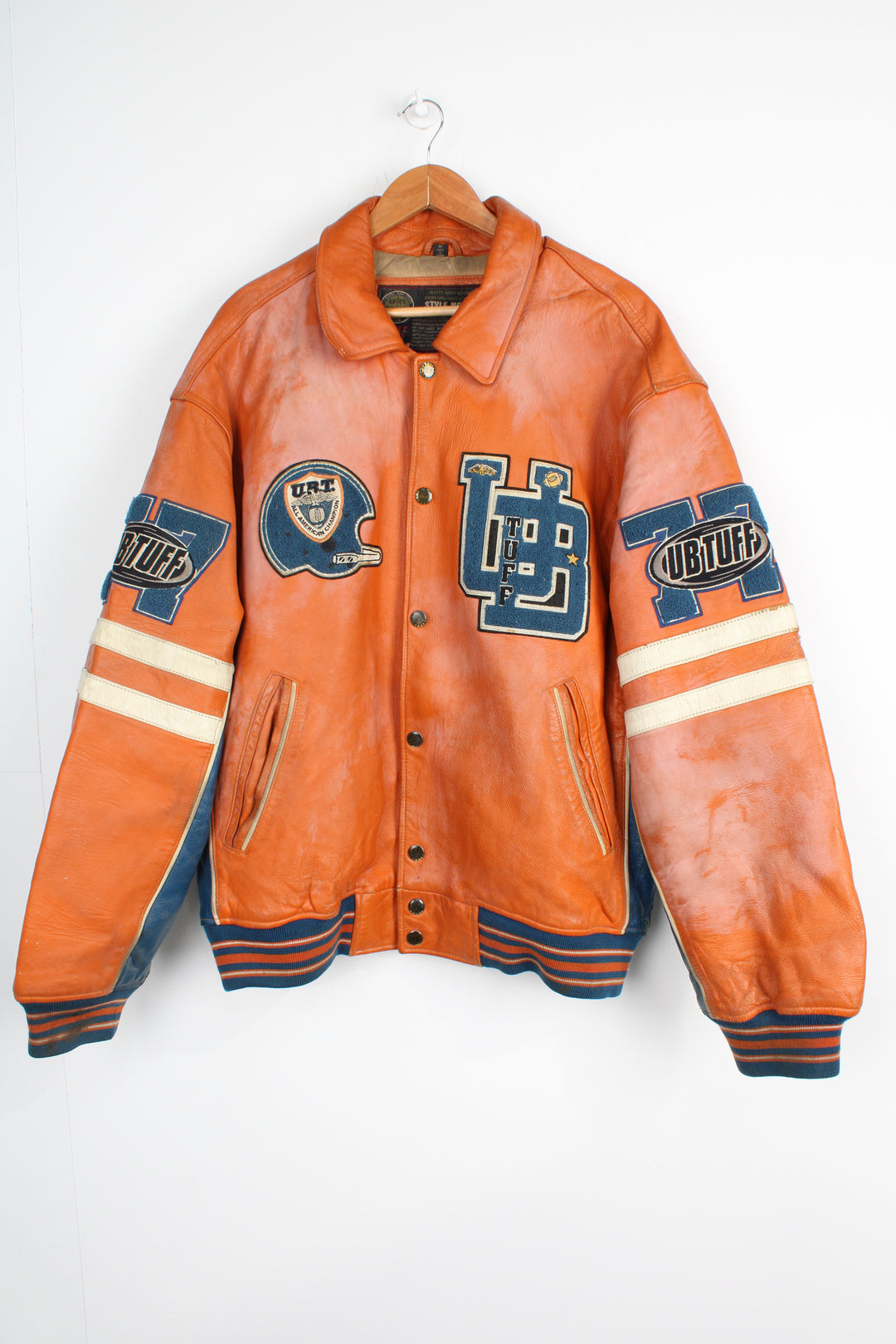 Y2K UTB Football Champs Leather Varsity Jacket