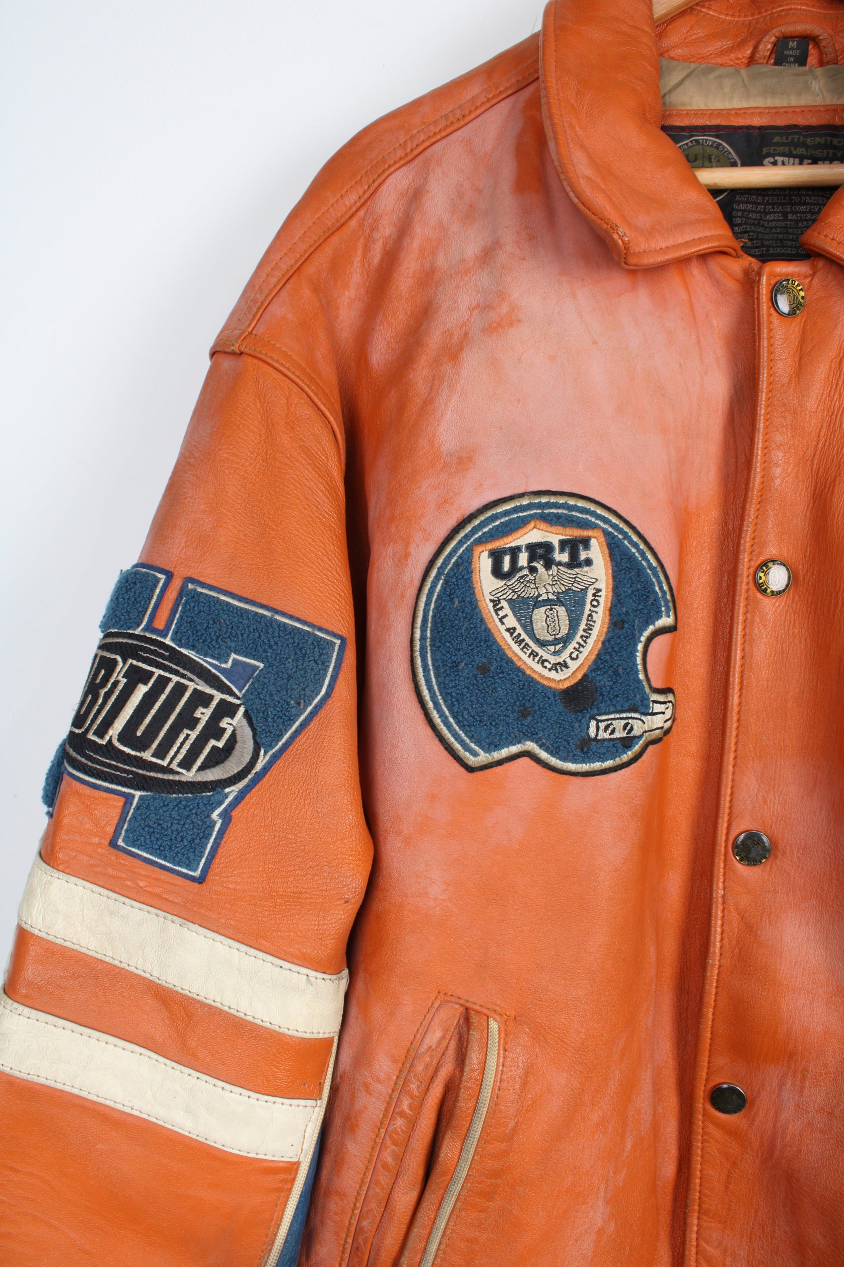 Y2K UTB Football Champs Leather Varsity Jacket