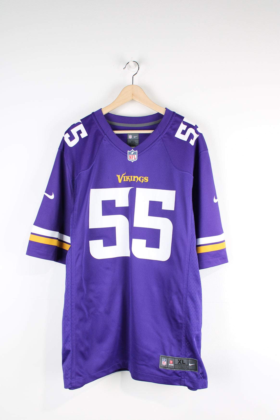 Purple Minnesota Vikings number 55 Anthony Barr jersey. Made by Nike. good condition - small mark on the 8 on the front (see photos) Size in Label: Mens XL