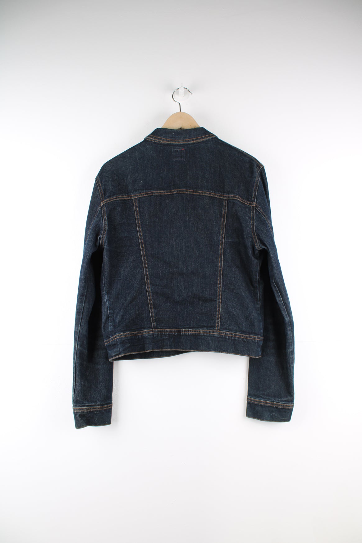 Y2K Miss Sixty button dark wash denim jacket with double pockets and signature branded tab on the pocket 