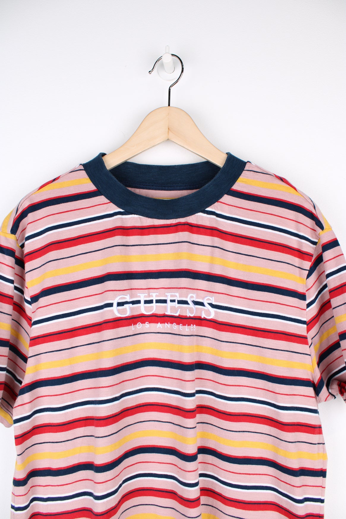 Pink guess striped shirt hotsell