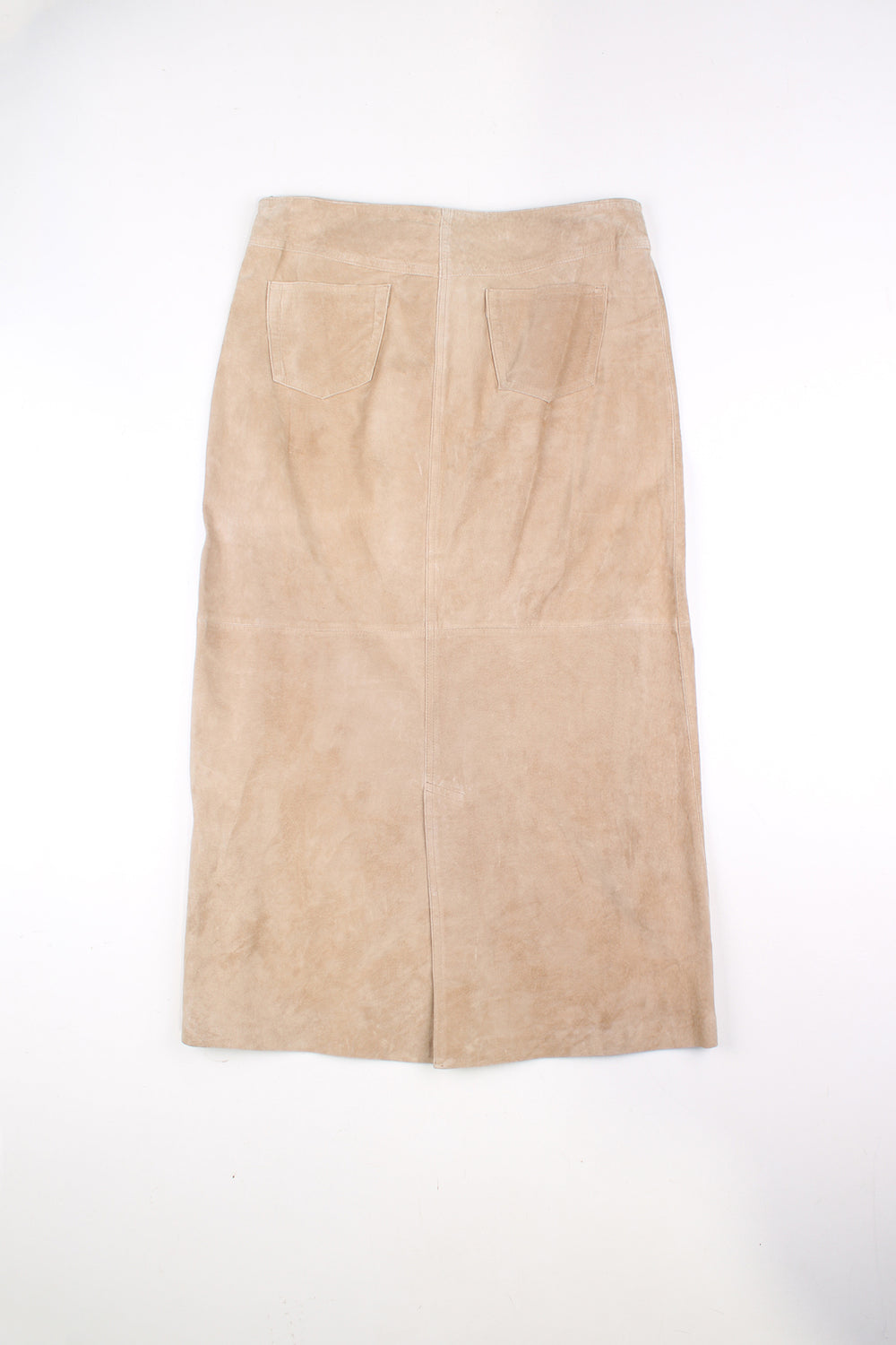 Vintage Dorothy Perkins tan suede maxi skirt features lace up detailing on the waist band 