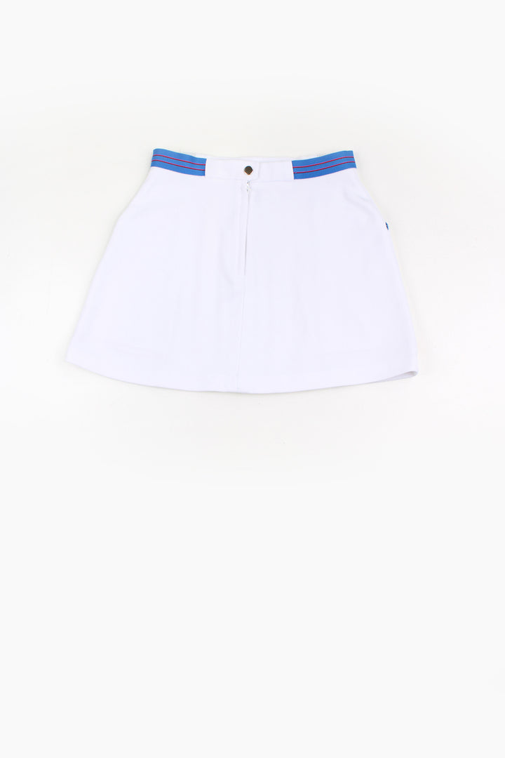 Vintage Slazenger Challenge 2000 Tennis white tennis skirt with embroidered golden logo on the hem 