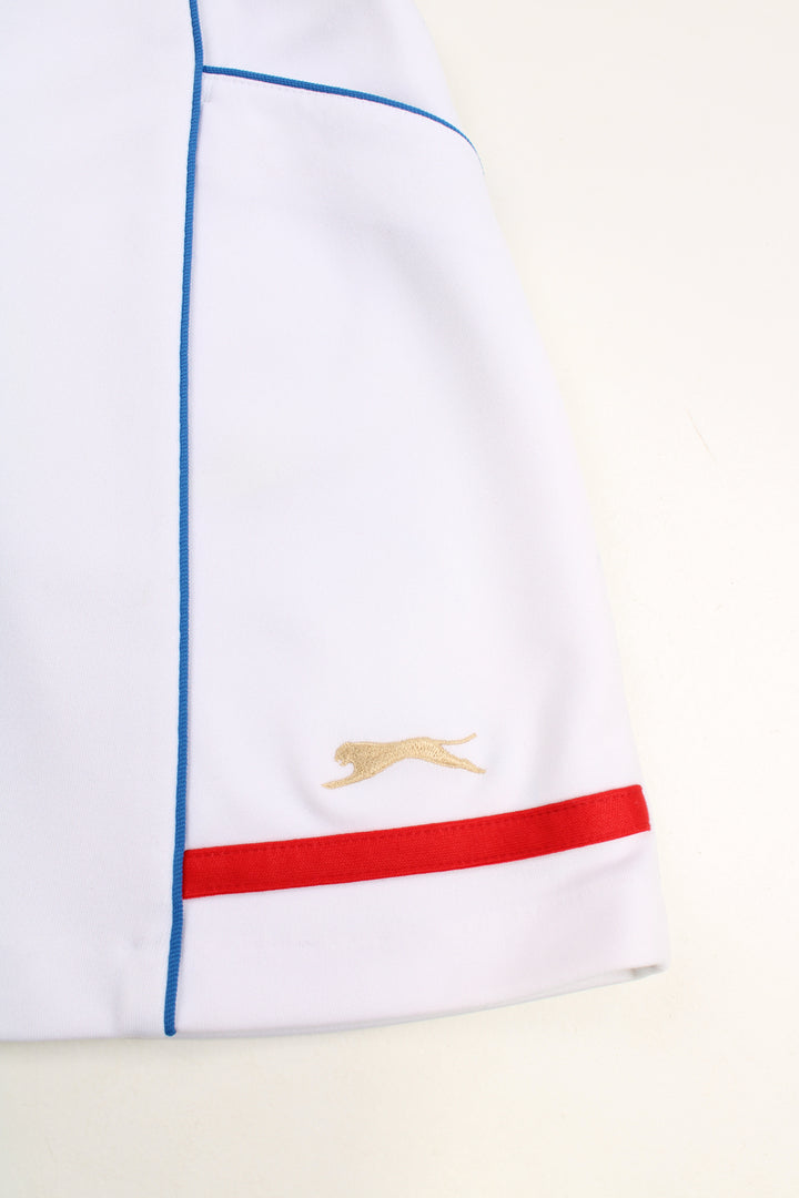 Vintage Slazenger Challenge 2000 Tennis white tennis skirt with embroidered golden logo on the hem 