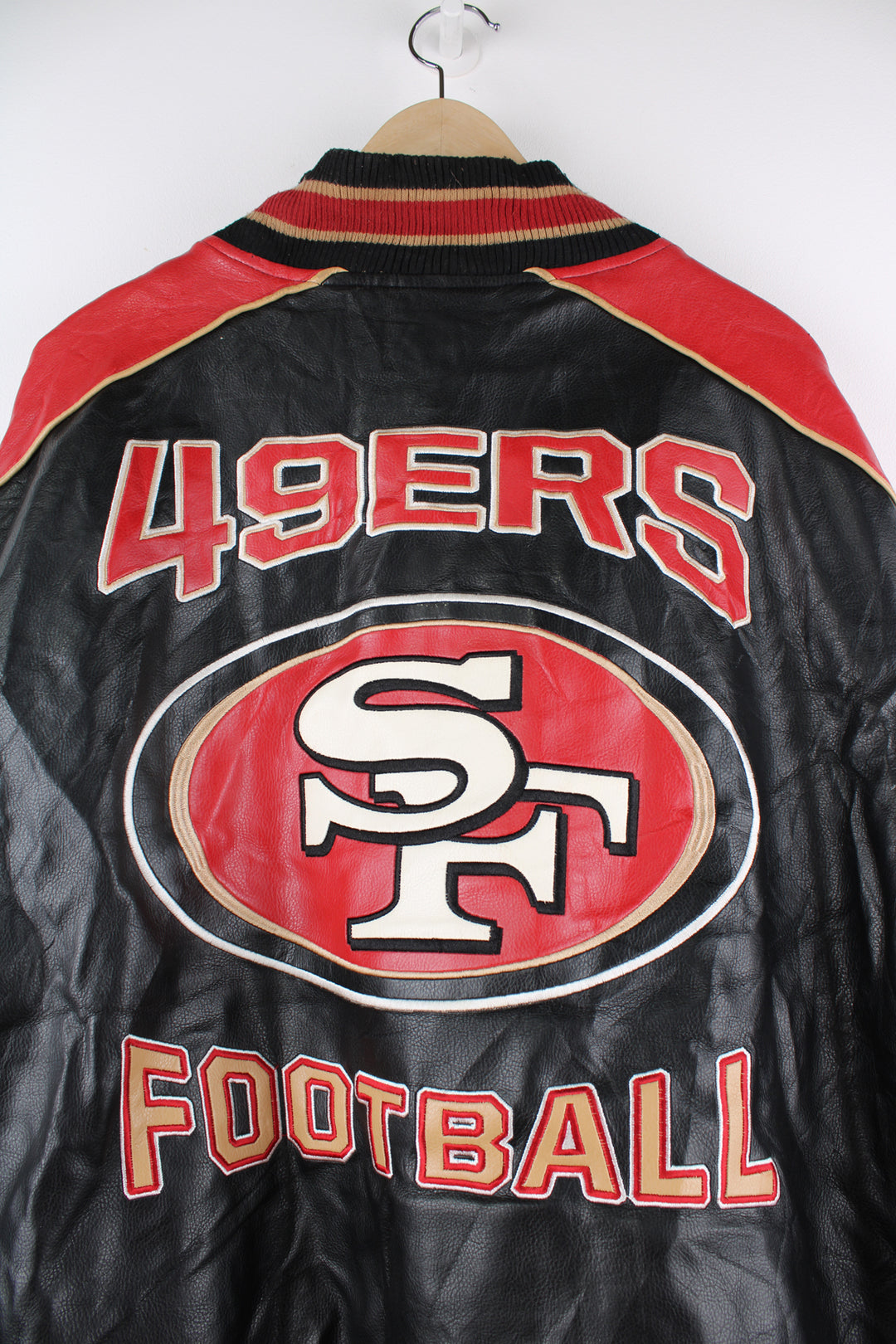 Vintage 00's 49ers leather bomber/ varsity jacket by NFL.