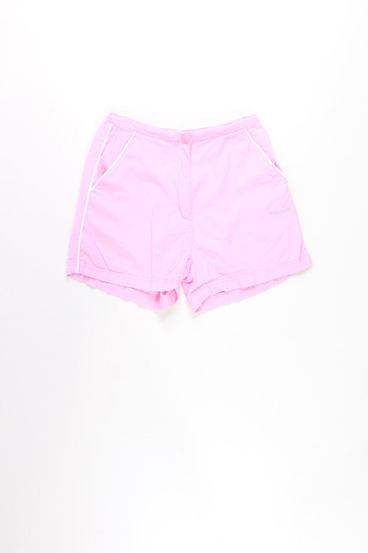 Vintage 00's Nike pink tennis shorts. Features embroidered silver logo on the leg and an elasticated waistband at the back.  good condition  Size in Label:  Womens 10 (M)