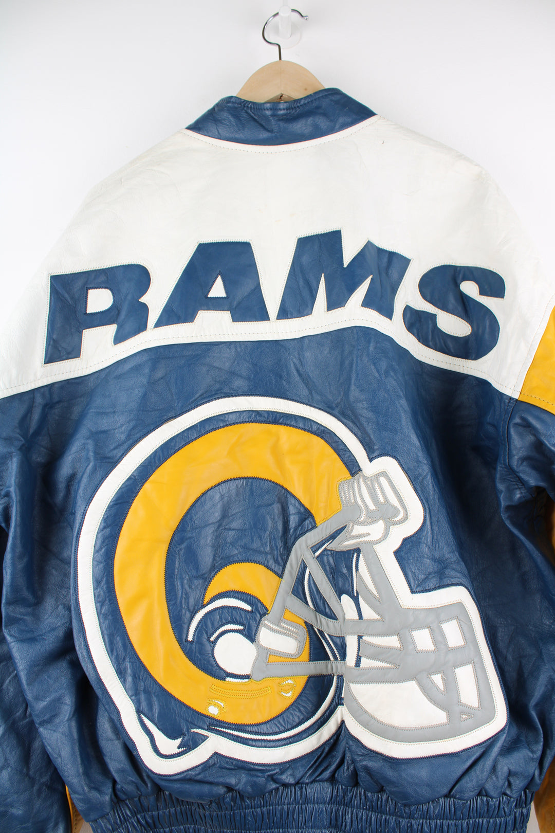 Vintage 90's St. Louis (now Los Angeles) Rams NFL leather varsity/ bomber jacket.