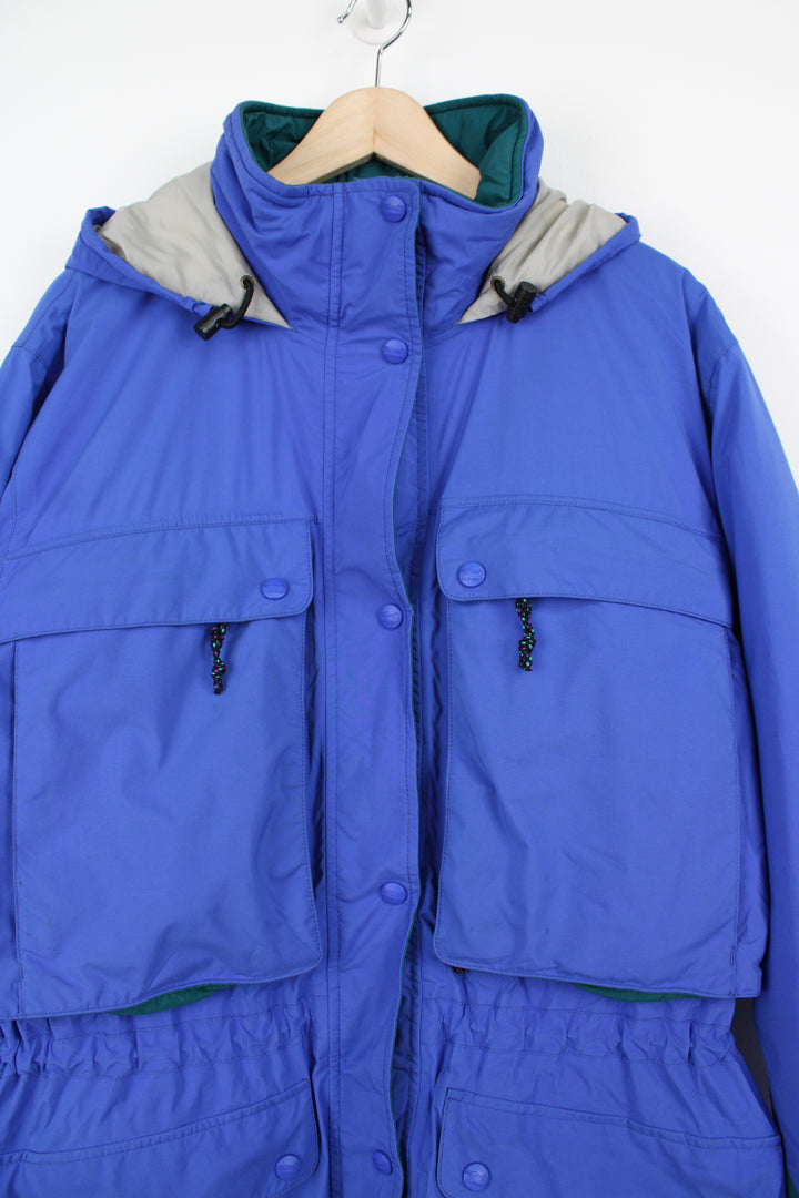 Vintage L.L.Bean blue Gortex waterproof padded coat with drawstring waist