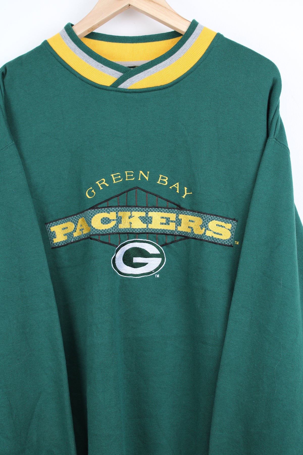 Vintage Green Bay Packers hoodie, yellow NFL embroidered sweatshirt 