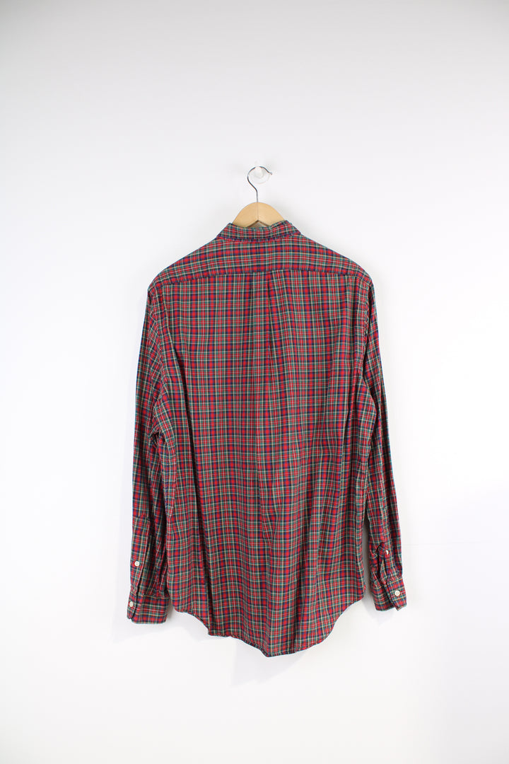 Vintage Ralph Lauren Shirt in a red, green, blue and yellow plaid colourway, button up shirt with the logo embroidered on the chest. 