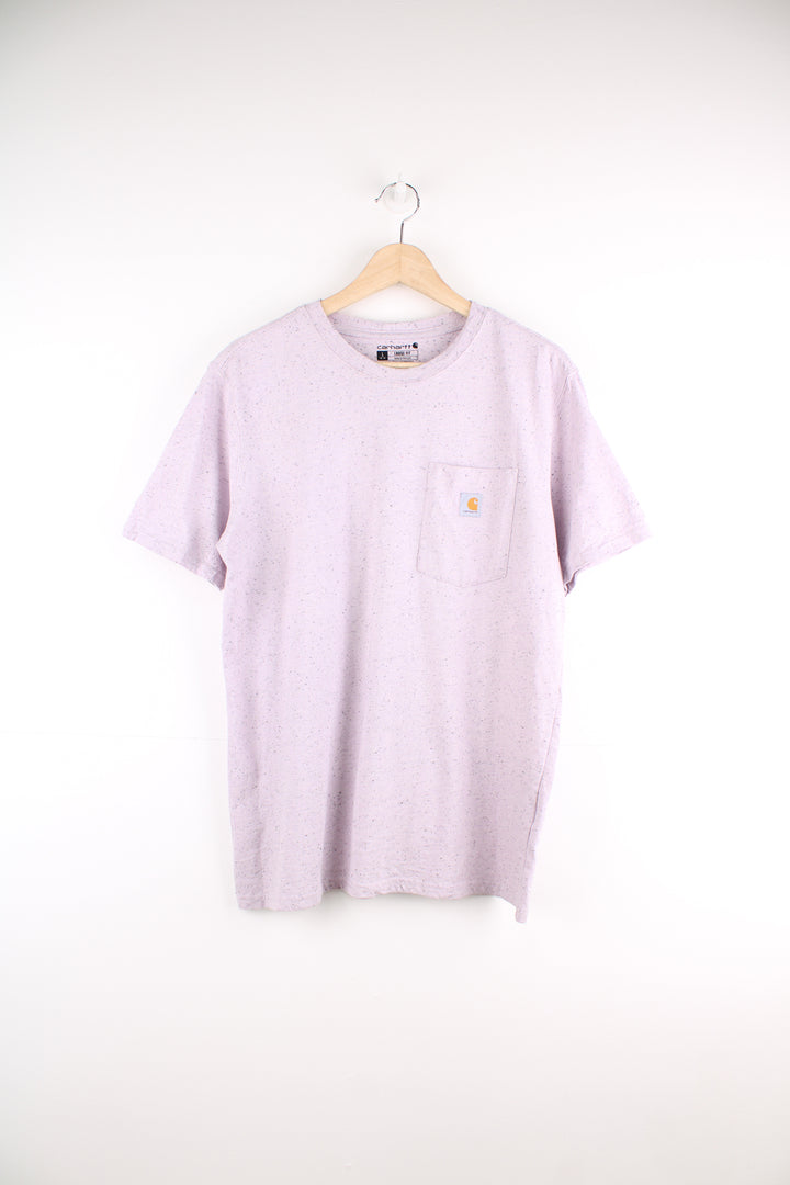 Lilac Carhartt loose fit t-shirt with branded chest pocket