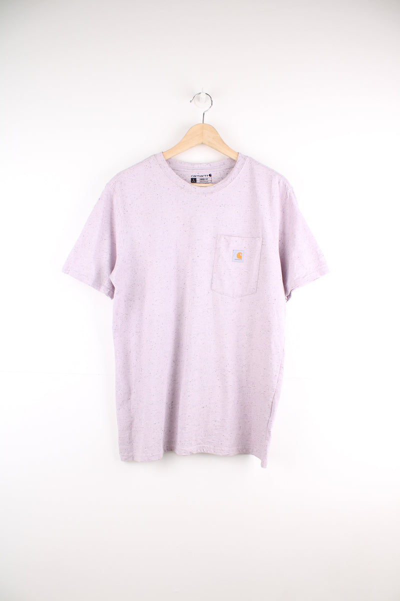 Lilac Carhartt loose fit t-shirt with branded chest pocket