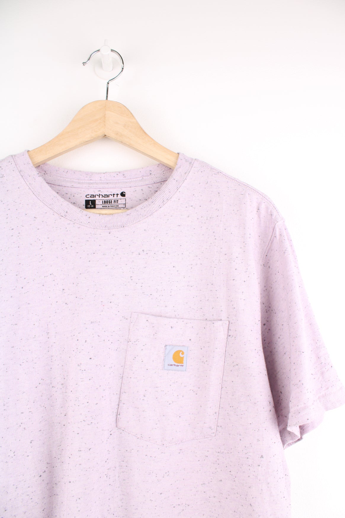 Lilac Carhartt loose fit t-shirt with branded chest pocket