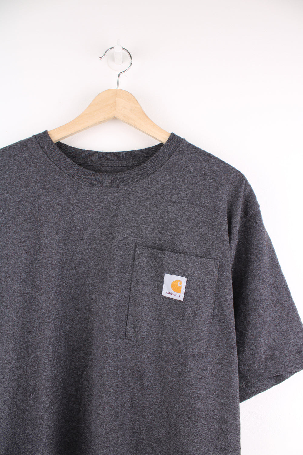 Dark grey Carhartt original fit t-shirt with branded pocket