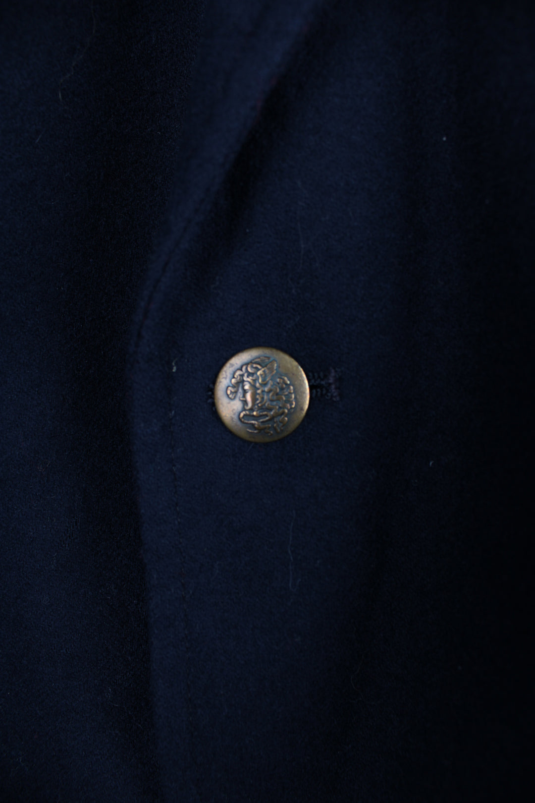 Vintage 90's Pendleton navy blue wool blazer. Features two gold metal buttons to close.  good condition - the lining has some small marks  Size on Label:  44 - Measures like a Mens L