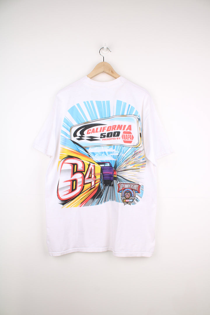 NASCAR California 500 x Napa 50th Anniversary t-shirt by Fruit of Loom features printed graphic on the front and back 