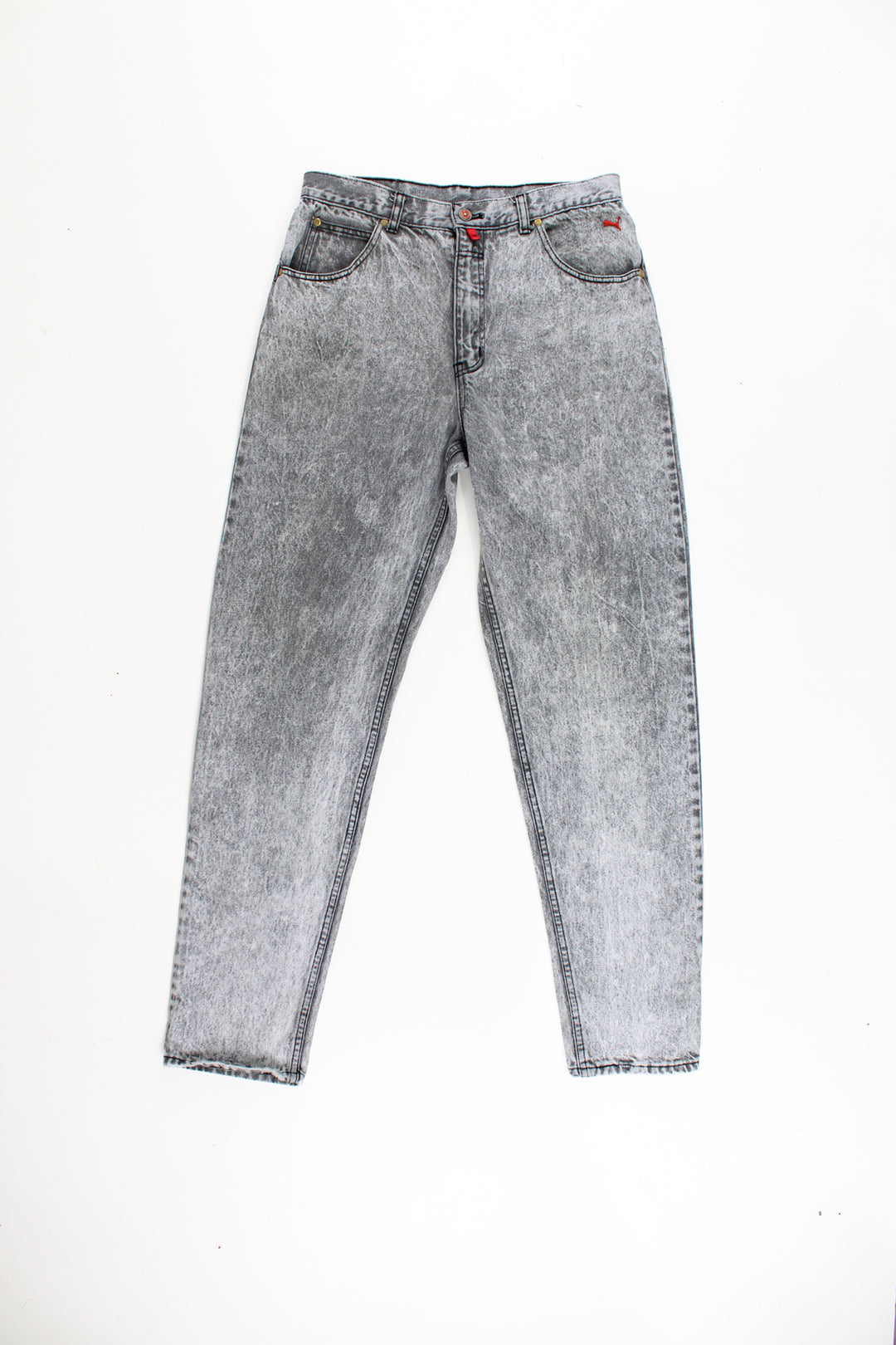 Puma Jeans in a grey denim colourway, multiple pockets, and has logo embroidered on the front.