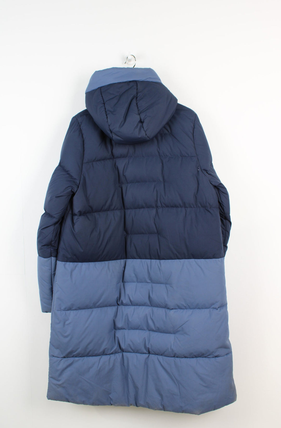 Women's Berghaus blue tone, duck down puffer coat with double pockets and logo on the chest 