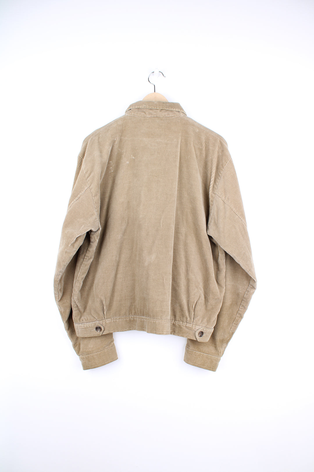 Ralph Lauren Polo tan corduroy zip through jacket. With zip up pockets and white embroidered logo