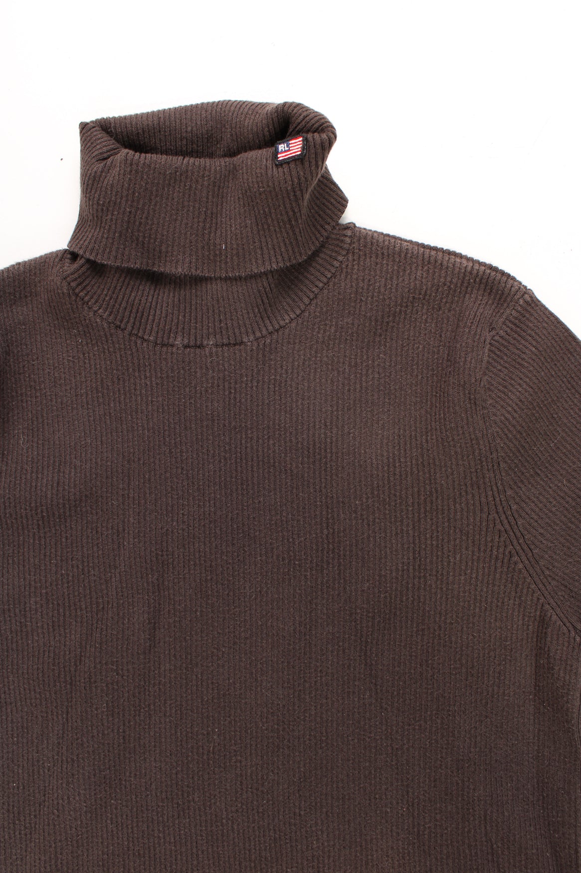 Polo Jeans Ralph Lauren brown ribbed knit roll neck. good condition Size in Label: Womens L