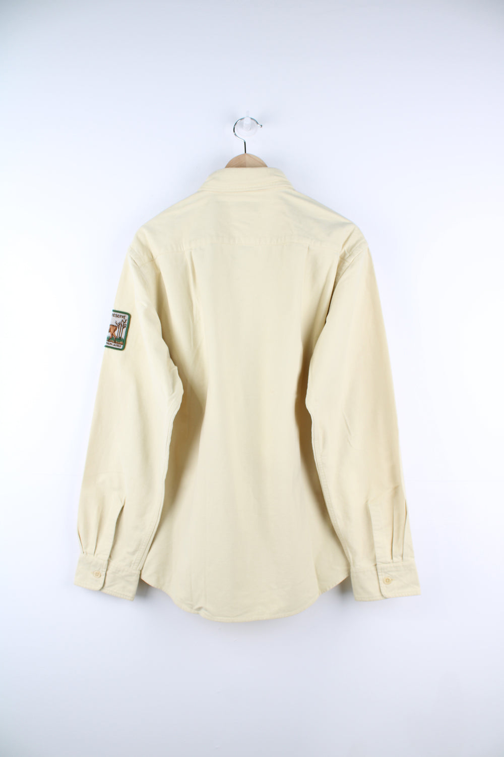 Ralph Lauren Polo Jeans Company, U.S. Wildlife Preserve Shirt in a yellow colourway, button up with double chest pockets and has a U.S. Wildlife Preserve badge embroidered on the left sleeve.