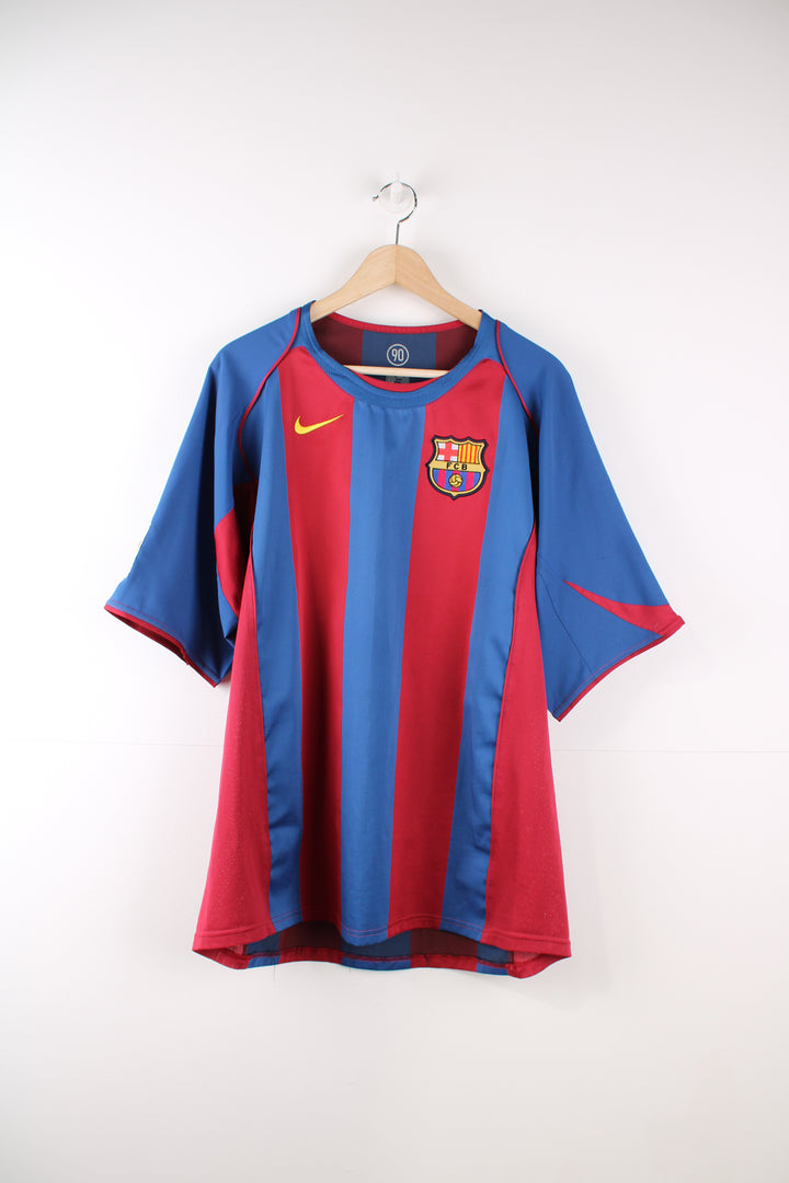 Barcelona 2004/ 05 home football shirt made by Nike. Features embroidered team and Nike logo on the chest. good condition Size in Label: Mens XL